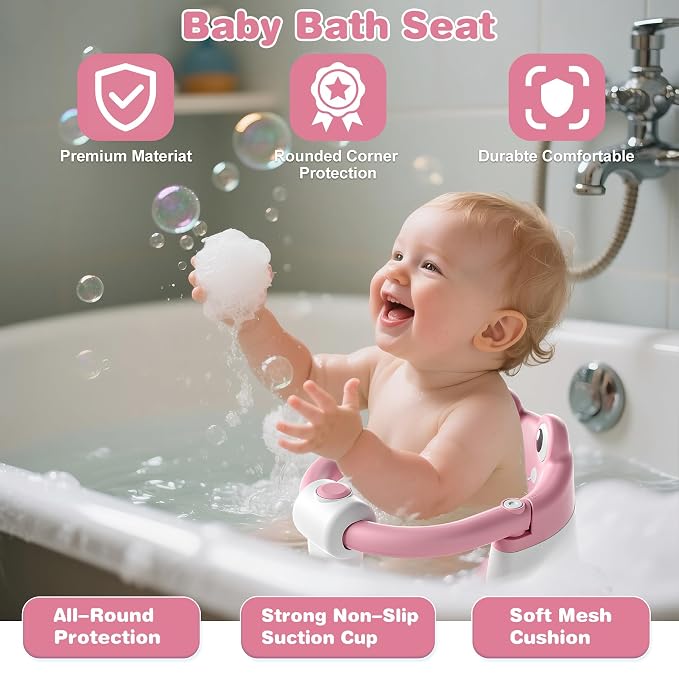 Baby Bath Seat for Babies 6 Months & up Non-Slip Toddler Bath Seats for Sitting - Image 7