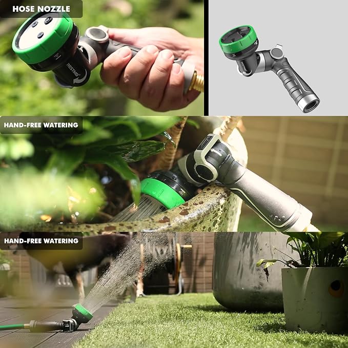 RESTMO 2-IN-1 Garden Hose Nozzle, Heavy Duty Metal Water Hose Nozzle - Image 2