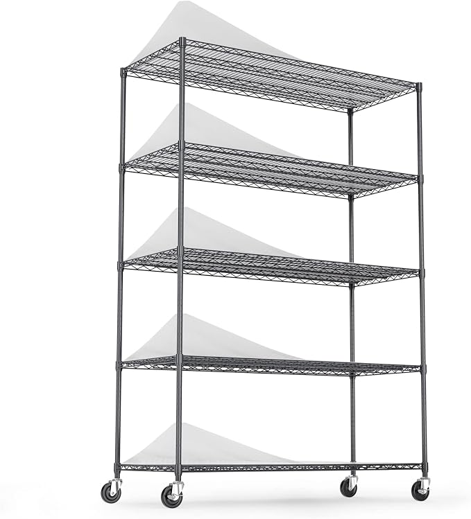 Wire Shelving Unit 5 Tier NSF Metal Shelf, 6000lbs Capacity Heavy Duty by Brandpouseayar