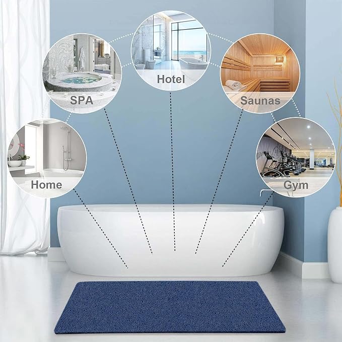 godehone Shower Mats Non Slip Without Suction Cups, PVC Loofah Bathroom Mats - Image 6