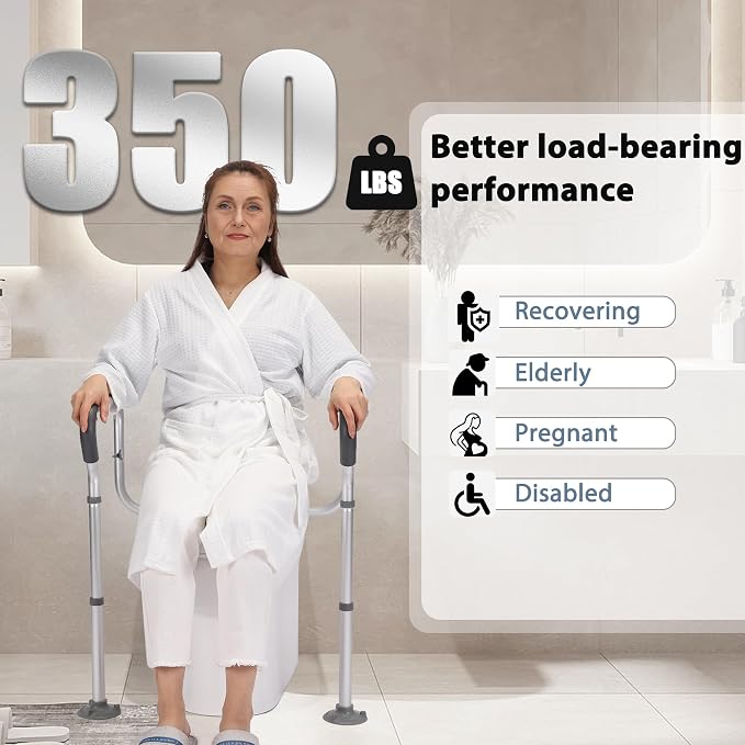 Toilet Safety Rail for Seniors, Toilet Grab Bars for Seniors and Disabled - Image 3
