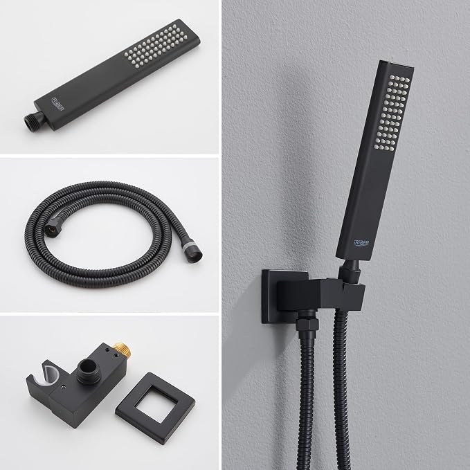 Iriber Mattle Black Square Rain Shower System - Image 4