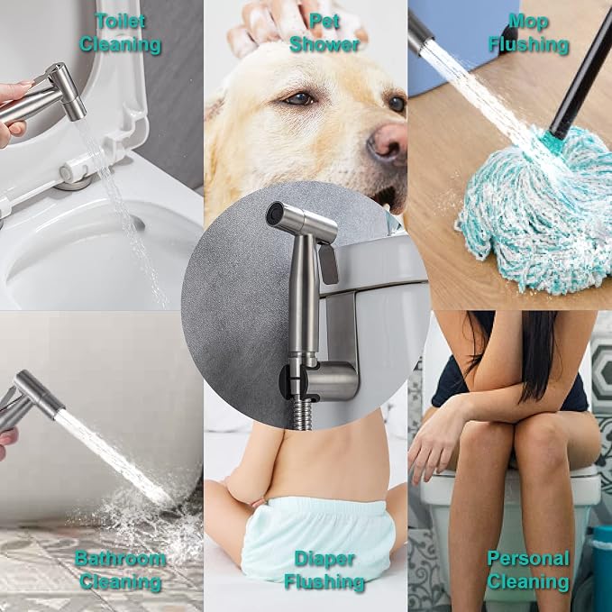 BARROCK Handheld Bidet Sprayer for Toilet, Stainless Steel Metal Made Baby - Image 7