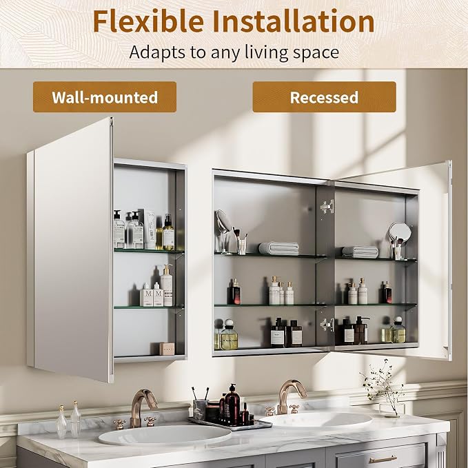 BEAUTYPEAK 16 x 24 Inch Medicine Cabinet - Image 5