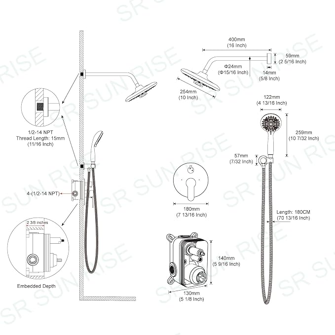 SR SUN RISE Shower Faucet - Image 8