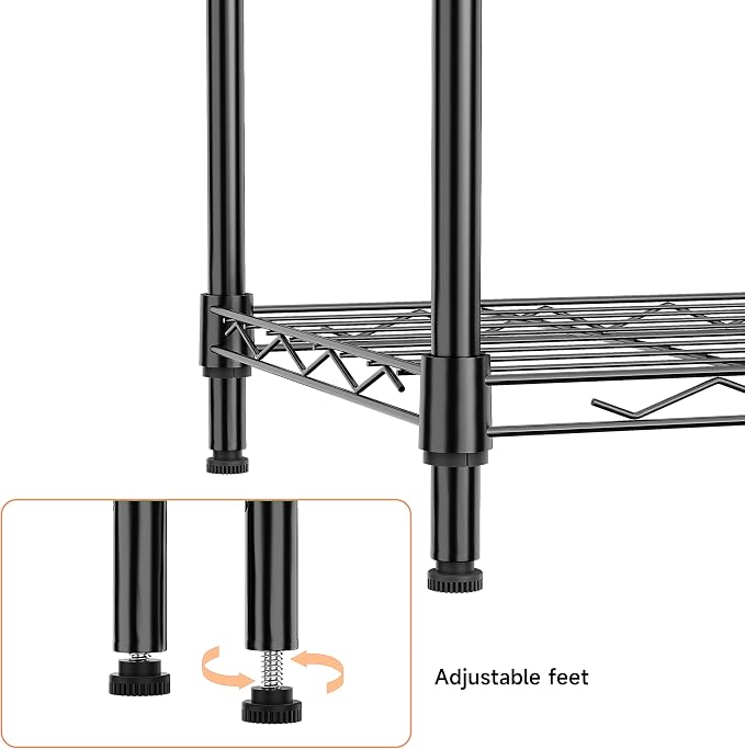 IZEUK 5 Tier Metal Wire Shelf Unit, Living Room or Laundry Room, 17.7" W x - Image 6
