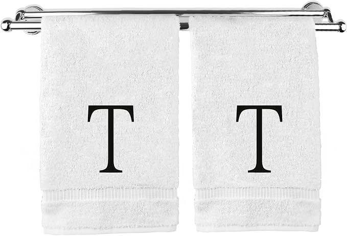 Monogrammed Hand Towel, Personalized Initial Gift, Extra Absorbent 100% Turkish by BareCotton