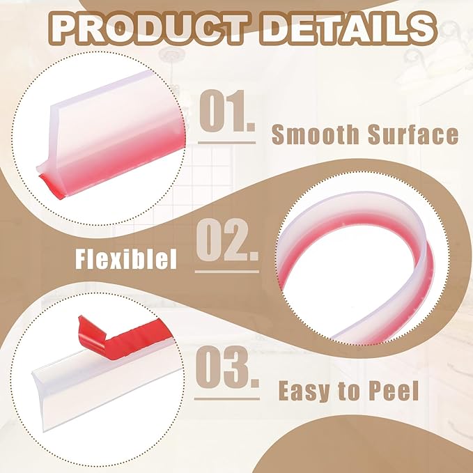 PATIKIL 79 Inch Collapsible Shower Threshold Water Dam Guard, Shower Stopper - Image 3
