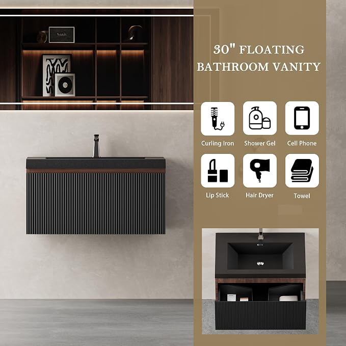 30" W Floating Bathroom Vanity - Image 3