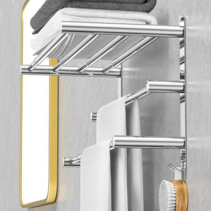 Adjustable Towel Bar for Bathroom Wall Mount17-30.7inch Adhesive Shower Towel - Image 7