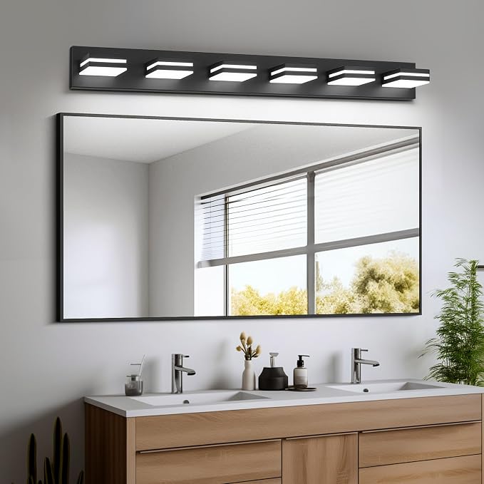 Modern LED Bathroom Lights Fixtures, Metal Black Acrylic Wall Lighting - Image 5