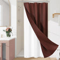 3 in 1 Stall Half Size Brown Shower Curtain Set-36 W x 72 H, Modern Waffle by Unknown