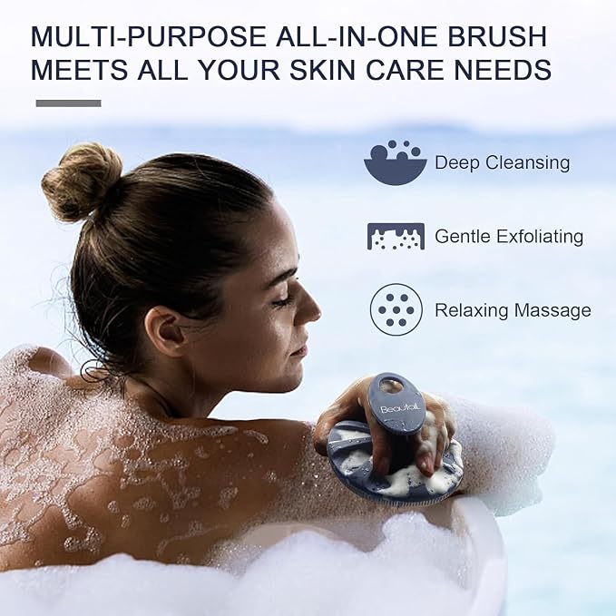 Silicone Body Scrubber 2 Pack, BEAUTAIL Shower Bath Wash Brush, Gentle - Image 5