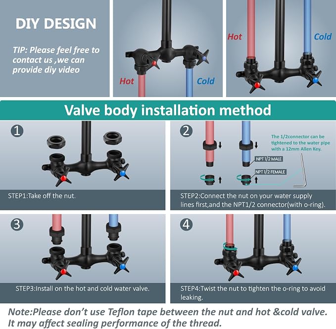 Aolemi Outdoor Shower Kit, Outdoor Shower Fixtures Faucet System - Image 9