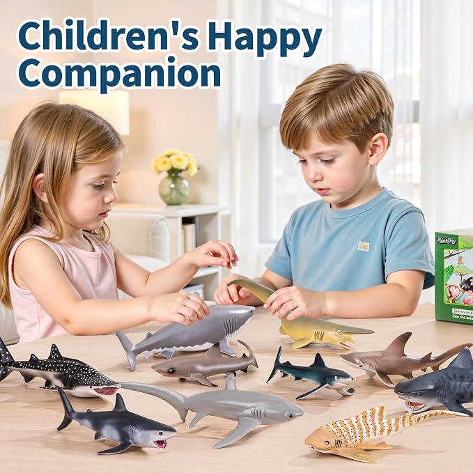 10PCS 5-8" Shark Toys for Toddlers, Large Sea Ocean Animals Bath Toys for Kids - Image 6