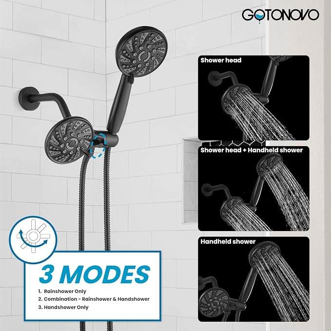 gotonovo 2 Handle Tub Shower Faucet Set Bathtub and Shower Faucet Combo Dual - Image 4