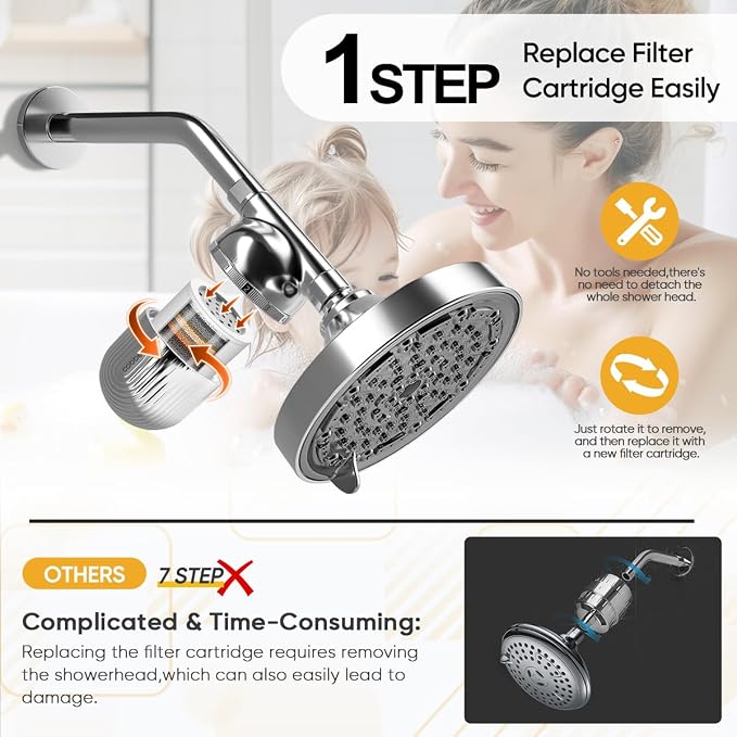 Cobbe Shower Filter | All-METAL Joint | 99% REMOVAL Shower Head Filter - Image 9