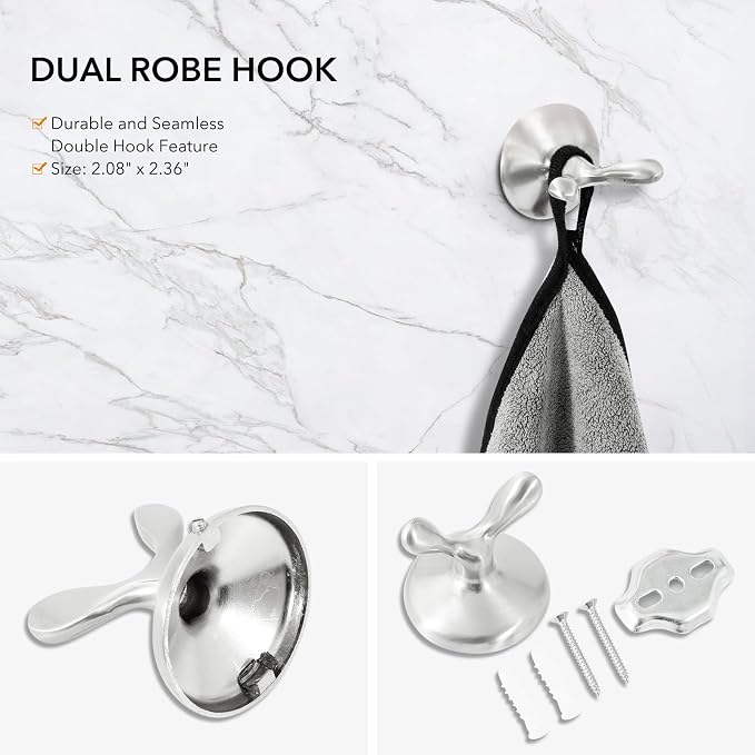 4 Piece Bathroom Hand Towel Holder Set, Adjustable Towel Racks - Image 4