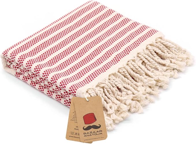 Bazaar Anatolia Turkish Beach Towel 100% Cotton Bath Towels 71x39 Quick Dry by BazaarAnatolia