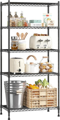 5-Tier Shelf, Shelves Capacity 1010LBS, Storage Shelves Adjustable Wire Shelving by Romorgniz