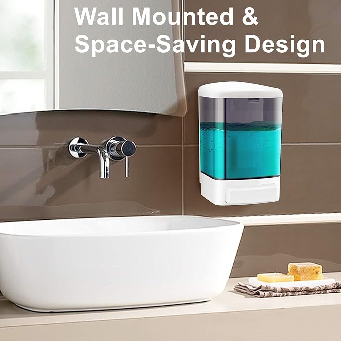 6-Pack Soap Dispenser Wall Mount 1000ml –Commercial Heavy-Duty Plastic Liquid - Image 5