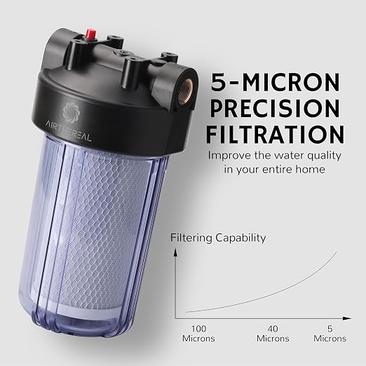 Airthereal Whole House Water Filter Clear Housing, Pre-Filtration System - Image 2
