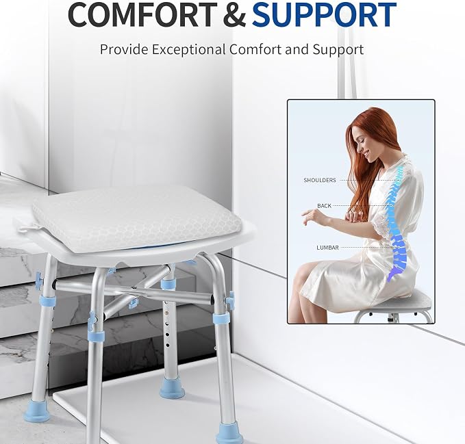 Anycosy Shower Seat Cushion for Transfer Benches, Slip-Resistant 3D Foam Mesh - Image 2