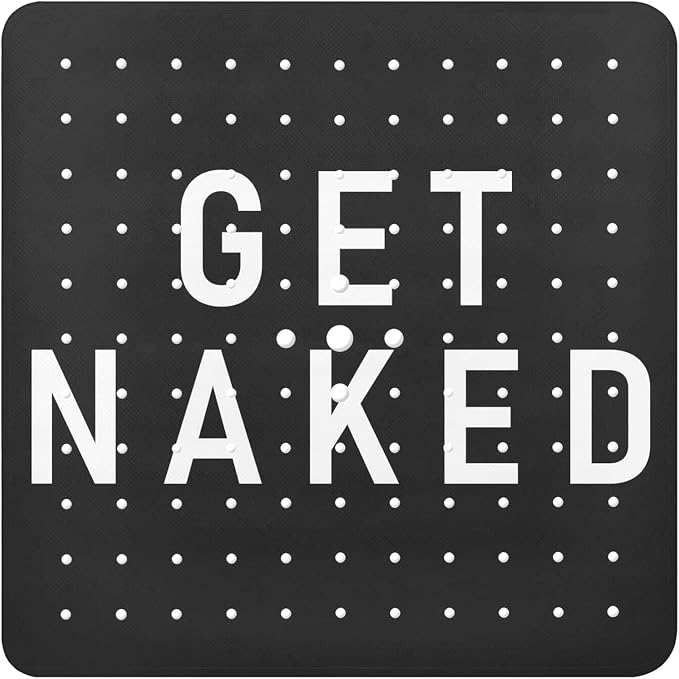 Bathtub Mat Non Slip, Get Naked Square Bath tub Mat Shower Floor Mat by BathtubMat