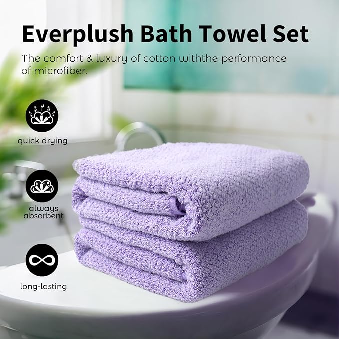 Everplush Oversized Bath Sheet Towel – 2 Pieces, Super Soft & Highly Absorbent - Image 3