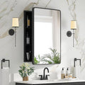 Medicine Cabinet with Mirror, 20x26 Inch Black Bathroom Mirrored Cabinet by Unknown