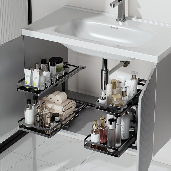 Under Sink Organizer, JCYLQ Dual-Rail Ball-Bearing, Under Kitchen Sink Organizer - Image 9