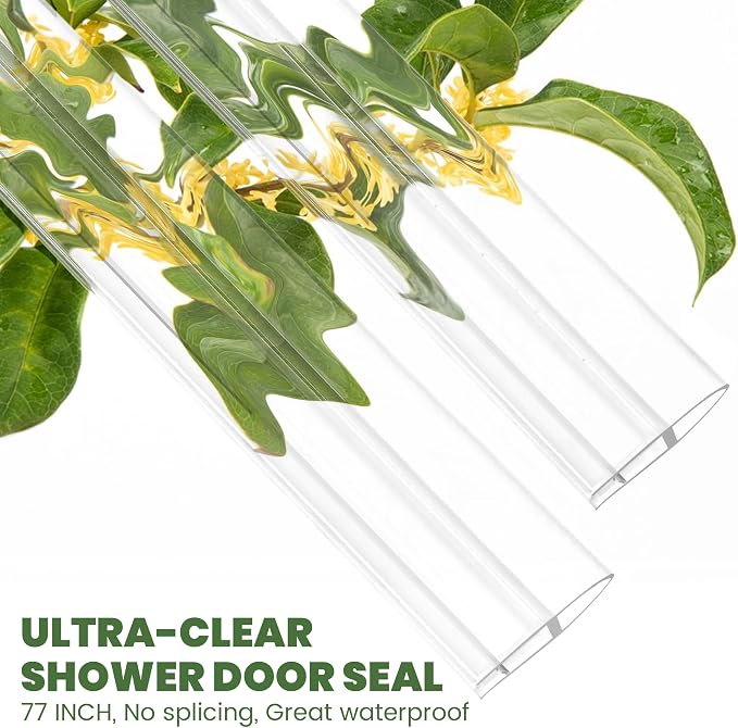 Shower Door Seal Strip, 2 Pack*78" L U-Shape Shower Door Side Seal Bottom Seal - Image 4