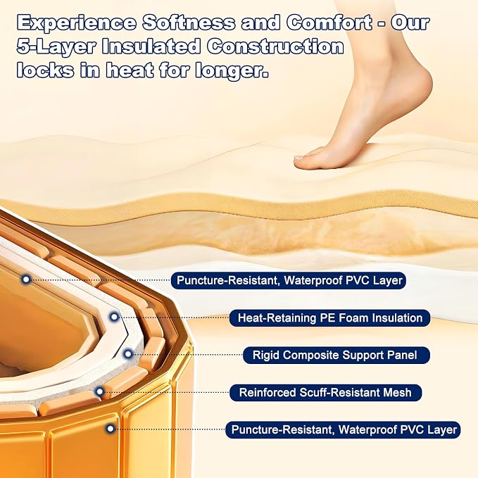 Portable Bathtub for Adult 47" Large Collapsible Cold Plunge Bathtub Foldable - Image 7