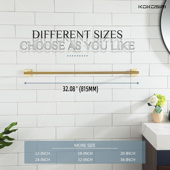 KOKOSIRI Bathroom Towel Bar 32'' Towel Holder - Image 5