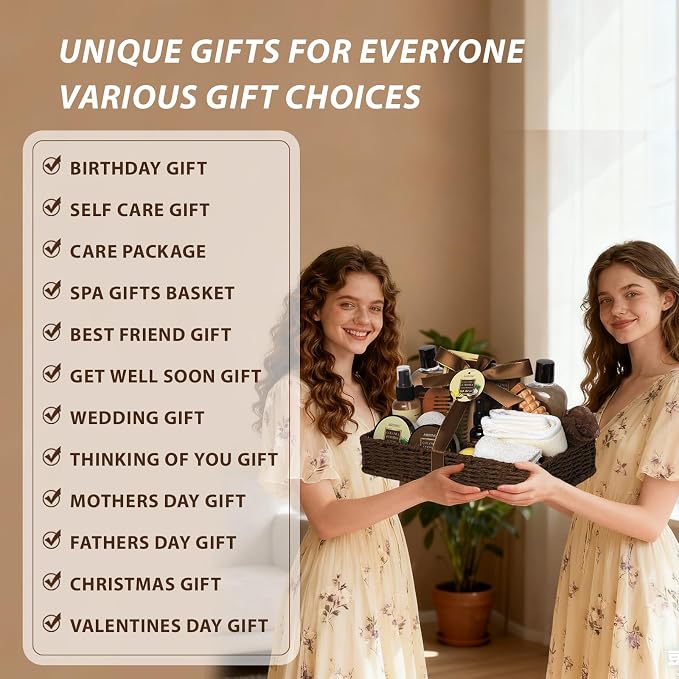 Spa Basket for Women, Coconut Vanilla Bath & Body Set, Christmas & Birthday Gift - Image 5