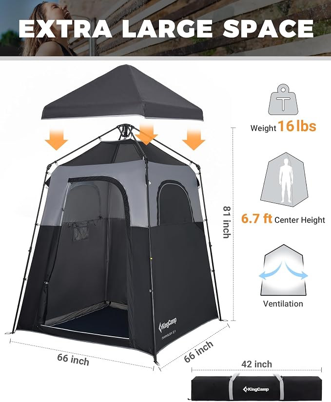 KingCamp Instant Shower Tent, Portable Superior Stable Privacy Shelter - Image 7