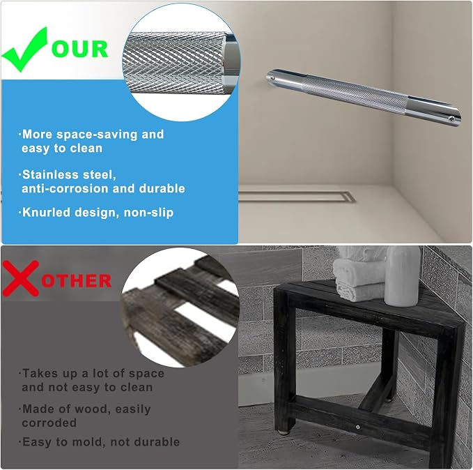 Shower Foot Rest for Shaving Legs Shower Foot Stool- Wall Mounted Bathtub Foot - Image 3