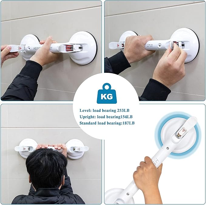 19inch Suction Shower Grab Bar, Portable Shower Handle Bar Suction Grip Bar - Image 8