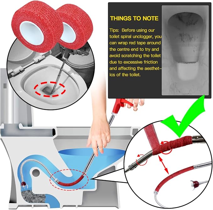 69" Toilet Auger Grabber Tool, Flexible Grabber Unclogging Tool, Four Jaw Pickup - Image 6