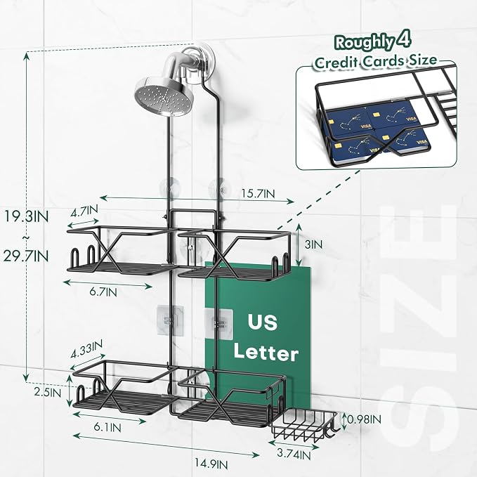Stainless Steel Hanging Shower Caddy - Image 4