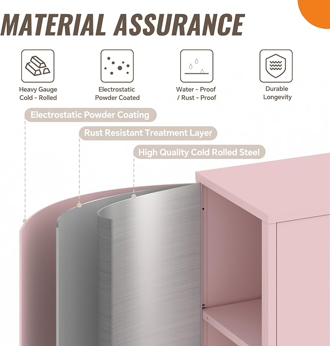 Locker Cabinet, 59.06" H Pink Metal Locker Storage Cabinet - Image 4