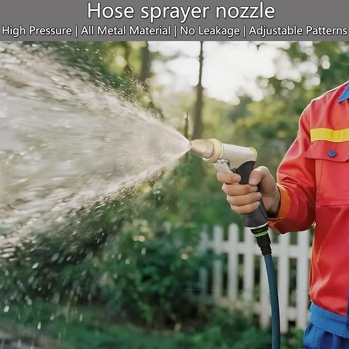 Heavy Duty High Pressure Garden Hose Nozzle, adjustable spraying mode Metal - Image 6