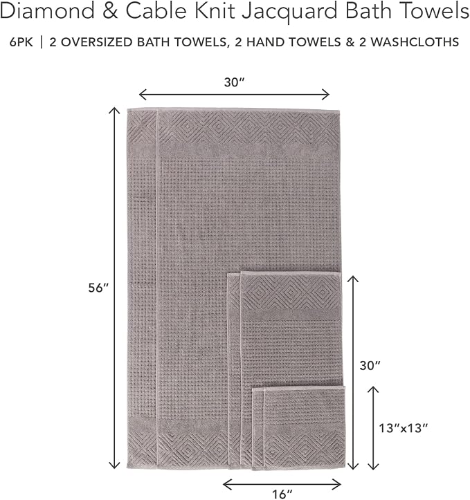 Texere 100% Organic Cotton Diamond Jacquard 700 GSM Luxury Bath Towel Sets - Image 7
