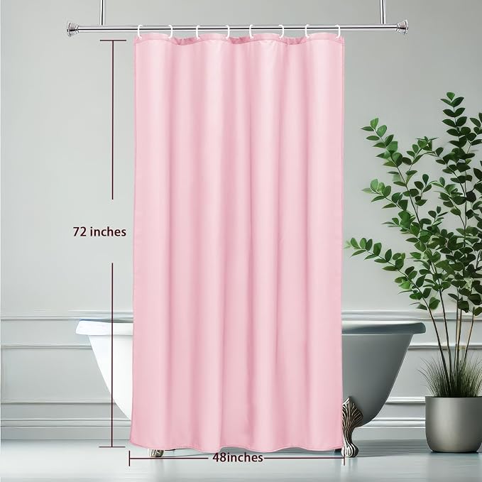 AooHome 48x72 inch Shower Liner, Small Size Fabric Solid Color Bathroom Curtain - Image 8