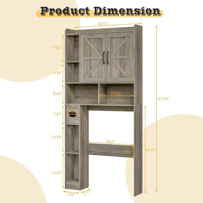 Over The Toilet Storage Cabinet, Farmhouse Storage Cabinet Over Toilet - Image 2