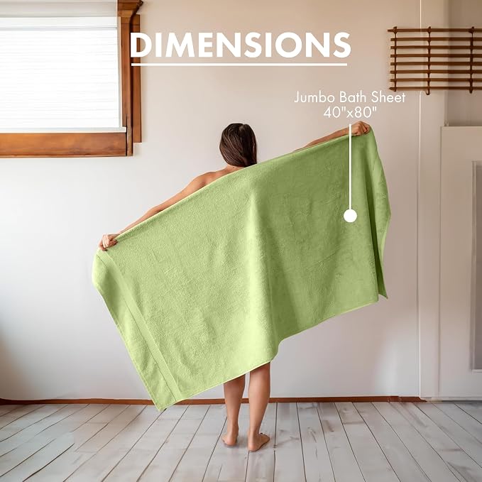 SALBAKOS 100% Turkish Cotton Jumbo Bath Sheet Towel Oversized 40x80 inch | - Image 6