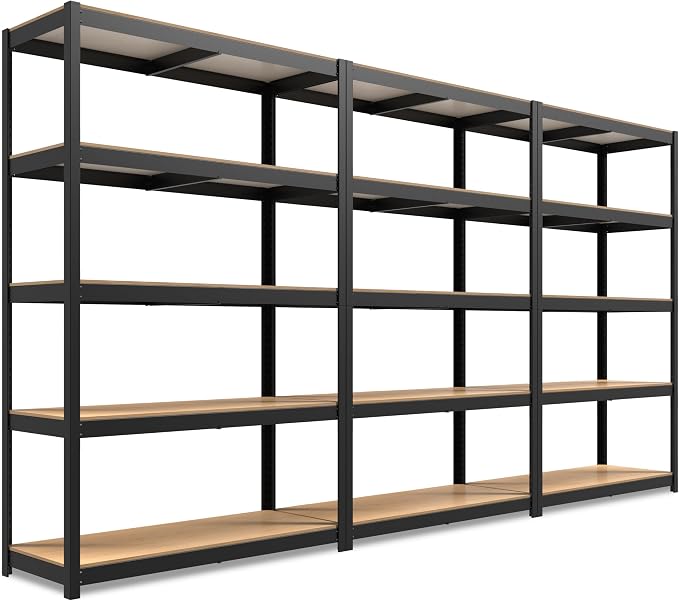 HOMEDANT House 5 Tier Laminated Metal Shelving Unit Adjustable Storage Utility by TheBestOrganizingSolution