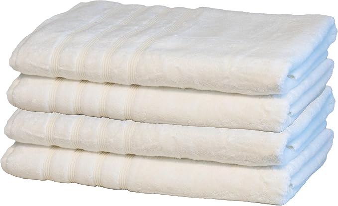Mosobam Luxury Turkish Towels Set of 4 Bath Sheets 35X70 White Oversize 700 GSM by Mosobam