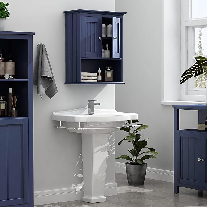 Treocho Wood Wall Cabinet, Bathroom Medicine Cabinet Storage - Image 2