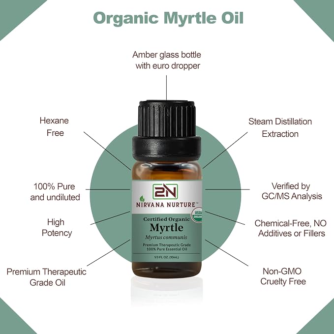 Myrtle Essential Oil USDA Certified Organic, 100% Pure Natural Premium Grade - Image 4